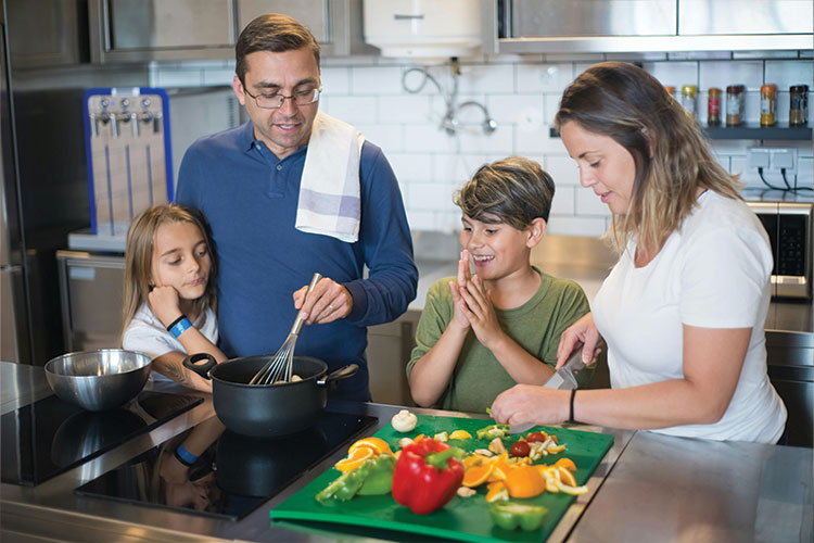 family cooking together