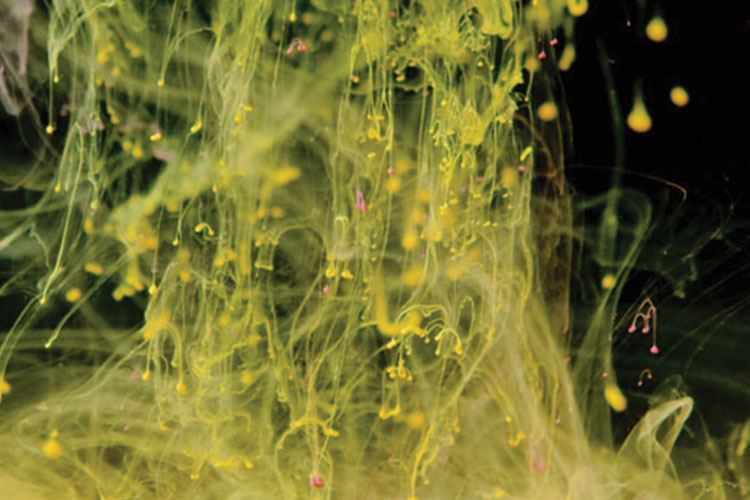 Chemical reaction green gas